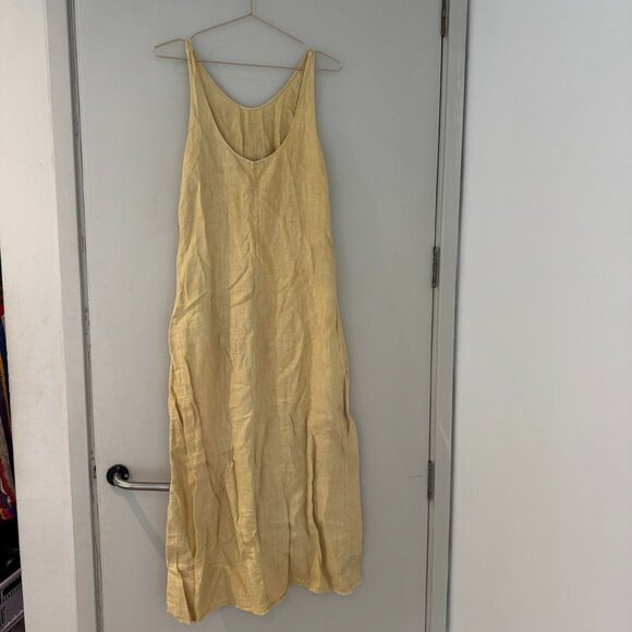 Massimo Dutti yellow linen maxi dress - Picture 3 of 6